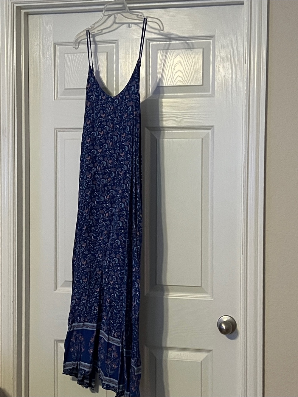 Women's Blue Floral Slip Maxi Dress